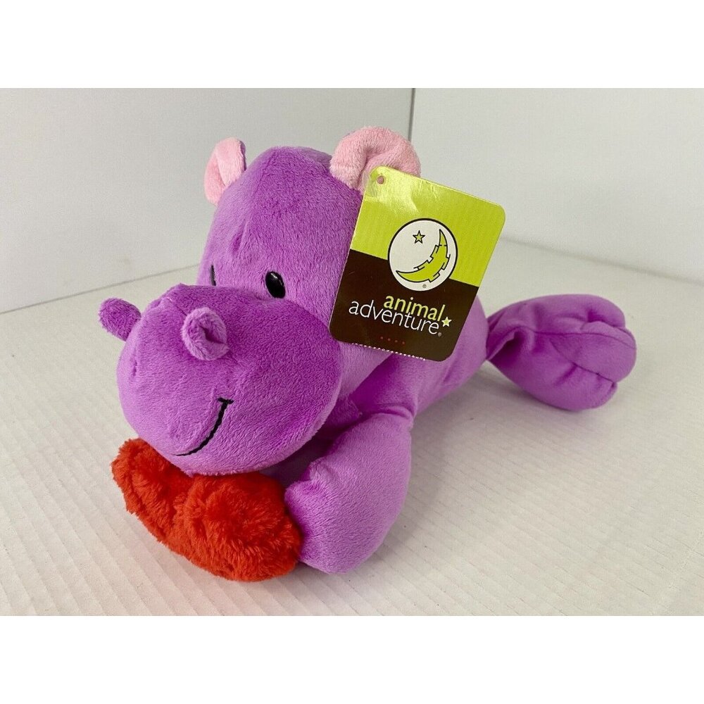 Purple‎ Hippo Red Heart Animal Adventure 2017 Stuffed Plush Toy W/ Tag